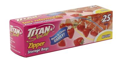 A0094 : Titan seal A0094 : Household products -  Garbage bags - Storage Bag Medium(ziploc) TITAN SEAL, STORAGE BAG medium(ziploc), 24 x 25UN