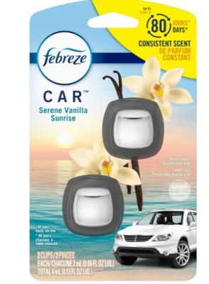 A2454 : Febreze A2454 : Hygiene and Health - Deodorant - Car Air Vanilla Sunrise FEBREZE,CAR AIR VANILLA SUNRISE, 8 x 2 CT