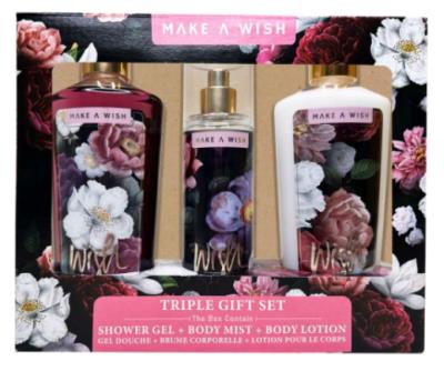 A9852 : Make wish A9852 : Hygiene and Health - Soaps and shower gels - Wish Set (gel-body Mist-lotion) MAKE WISH,WISH SET (gel-body mist-lotion),6 CT (150-275 ML)