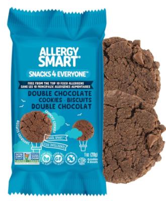 CB0055 : Allergy smart CB0055 : Lunch and snacks - Soft bars - Double Choco. Cookie ALLERGY SMART, DOUBLE CHOCO. COOKIE, 12 x (6 x 28g)