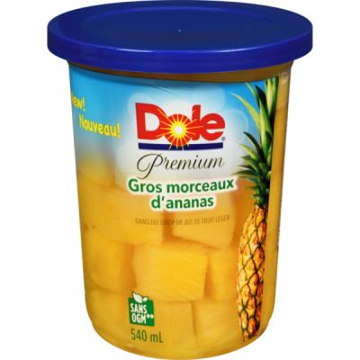 CF5-OU : Dole chunk pinapples CF5-OU : Lunch and snacks - Fruity - 12 X 540 Ml ( Plastic) DOLE CHUNK PINAPPLES, 12 x 540 ML ( plastic)