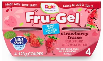 CF975-OUD : Dole CF975-OUD : Lunch and snacks - Fruity - Fruit Cup Strawberry Jelly DOLE, FRUIT CUP STRAWBERRY jelly, 6 x (4 x 123G)