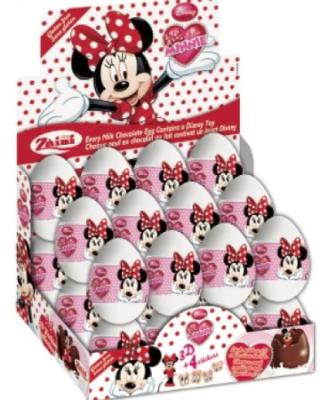 CG058 : Zaini CG058 : Confectionery - Chocolate - Minnie Mouse( Kinder Copy) ZAINI,MINNIE MOUSE( kinder copy) , Pack 2 BTES (24 eggs)