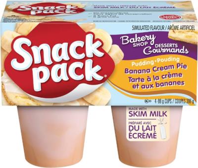 CG2368 : Snack pack CG2368 : Lunch and snacks - Soft bars - Pudding Banana Cream Pie SNACK PACK, PUDDING banana cream pie, 12 x (4 x 99g)