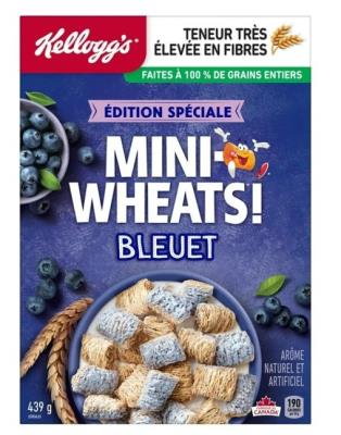 CG2531 : Kellogg's CG2531 : Lunch and snacks - Cereals - Mini Wheats Blueberry KELLOGG'S, MINI WHEATS BLUEBERRY, 18 x 439g