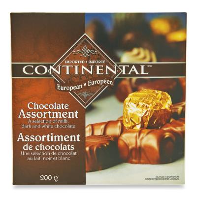 CG3059 : Continental CG3059 : Confectionery - Chocolate - Choco. Assortment European CONTINENTAL, CHOCO. ASSORTMENT European, 24 x 200g