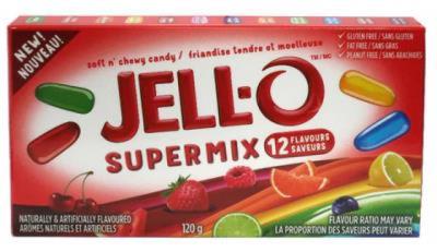 CG4510-JU : Jell-o CG4510-JU : Confectionery - Candy - Super Mix JELL-O,SUPER MIX,12 x 120G