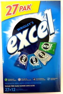 CG531-M : Excel CG531-M : Confectionery - Gums - Assorted Gum EXCEL , ASSORTED GUM , 20 x 27  :