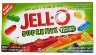 CG5421-JU : Jell-o CG5421-JU : Confectionery - Candy - Sour Mix JELL-O,SOUR MIX,12 x 120G