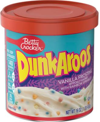 CG549-OU : Betty crocker CG549-OU : Cooking Ingredients - Glazing and decorations - Dunkaroos Vanilla Frosting BETTY CROCKER,dunkaroos vanilla FROSTING,8 x 453G