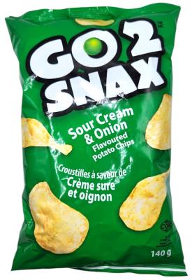 CG7228-OU : Go 2 snax CG7228-OU : Confectionery - Chips - Sour Cream & Onion Chips GO 2 SNAX,SOUR CREAM & ONION CHIPS, 16 x 140g