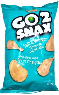 CG7332-OU : Go 2 snax CG7332-OU : Confectionery - Chips - Salt & Vinegar Chips GO 2 SNAX,salt & vinegar CHIPS, 16 x 140g