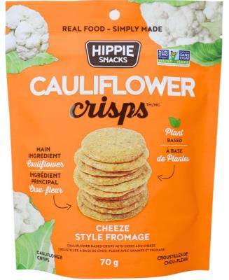 CG9102 : Hippie CG9102 : Confectionery - Chips - Cauliflower Cheese Crisps HIPPIE, CAULIFLOWER cheese Crisps  ,12 x 70g