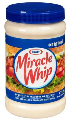 CH0010-OU : Kraft CH0010-OU : Condiments - Mayonnaise - Miracle Whip Salad Dressing KRAFT, MIRACLE WHIP salad dressing, 12 x 475ml