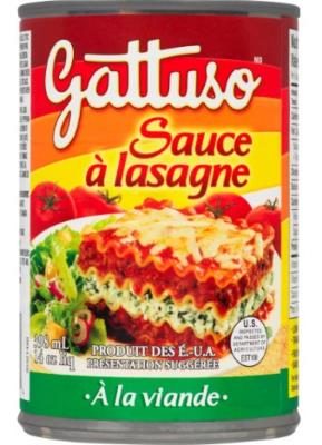 CH0070 : Gattuso CH0070 : Cooking Ingredients - Butter and margarine - Lasagna Sauce GATTUSO, lasagna SAUCE, 12 x 398 ML