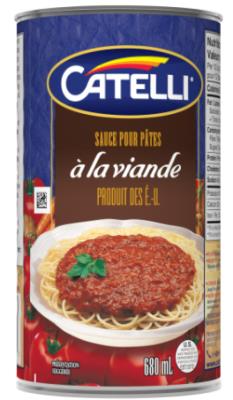 CH201 : Catelli CH201 : Condiments - Sauce - Pasta Sauce Meat CATELLI, PASTA SAUCE meat, 12 x 680 ML