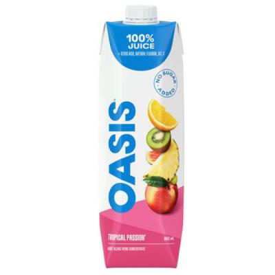 CJ16-OU : Oasis CJ16-OU : Beverages - Juice - Tropical Passion Juice OASIS, TROPICAL PASSION juice, 12 x 960 ML