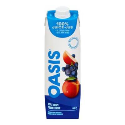 CJ879-OU : Oasis CJ879-OU : Beverages - Juice - Apple & Grape Juice OASIS, APPLE & GRAPE juice, 12 x 960 ML