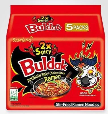 CN8786 : Buldak CN8786 : Confectionery - Candy - 2x Spicy Chicken Ramen BULDAK,2x SPICY CHICKEN RAMEN, 8 x (5 x 140G)