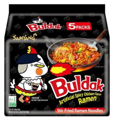 CN8789 : Buldak CN8789 : Pasta, rice and noodles - Ramen - Spicy Chicken Ramen Original BULDAK, SPICY CHICKEN RAMEN original, 8 x (5 x 140G)