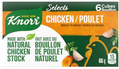 CS2144 : Knorr CS2144 : Confectionery - Chocolate - Chicken Bouillon (6 Ct) KNORR , CHICKEN BOUILLON (6 CT) , 144 (6 bte x 24)