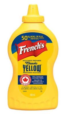 CT90 : French's CT90 : Condiments - Mustard - Mustard FRENCH'S , mustard , 12 MEGA sqz x 830 ml