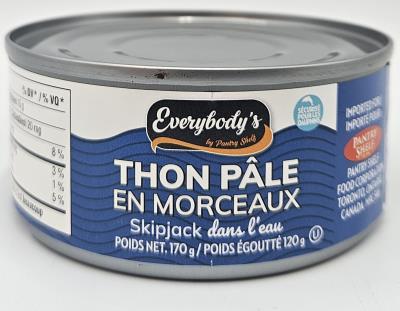 P0070 : Everybody's P0070 : Preserves and jars - Meat - Light Tuna Chunk EVERYBODY'S, LIGHT TUNA CHUNK , 48 x 170G