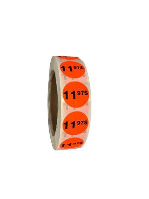 PR1197 : Price rolls PR1197 : Accessories & Supplies - Discount sticker - 11.97$ Fluo PRICE ROLLS, 11.97$ FLUO, 1000/rlx