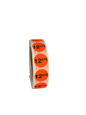 PR1297 : Rouleaux PR1297 : Accessories & Supplies - Discount sticker - 12.97$ Roll Fluo ROULEAUX , 12.97$ ROLL FLUO , 1000stic/rls