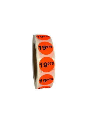 PR1997 : Rouleaux PR1997 : Accessories & Supplies - Discount sticker - 19.97$ Roll Fluo ROULEAUX , 19.97$ ROLL FLUO , 1000stic/rls