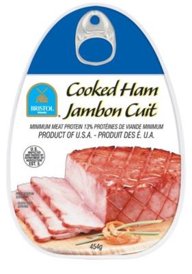 V341 : Bristol V341 : Preserves and jars - Meat - Cooked Ham BRISTOL, COOKED HAM, 24 x 454 g